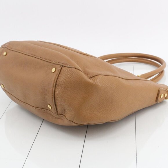 Tory Burch Amanda Logo Flap Zip Tote Shoulder Bag Camel Leather - Picture 6 of 9